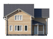 Дом шале из бруса в 1,5 этажа 11х11 с террасой Сения