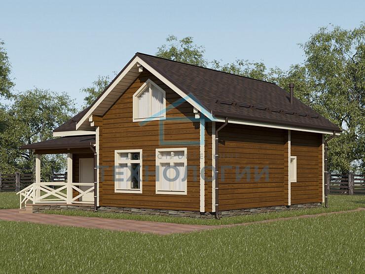 Дом шале из бруса с сауной в 1,5 этажа 9х10 Медея