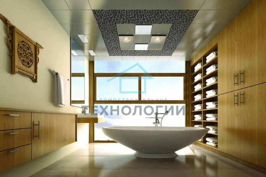 Фото 7. Потолок в ванной комнате