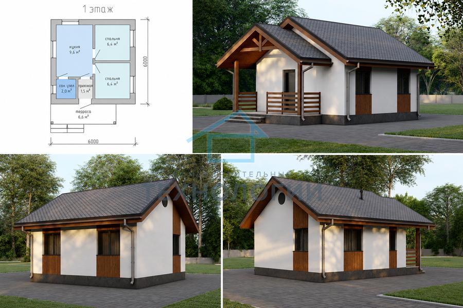 Компактная дача из газобетона